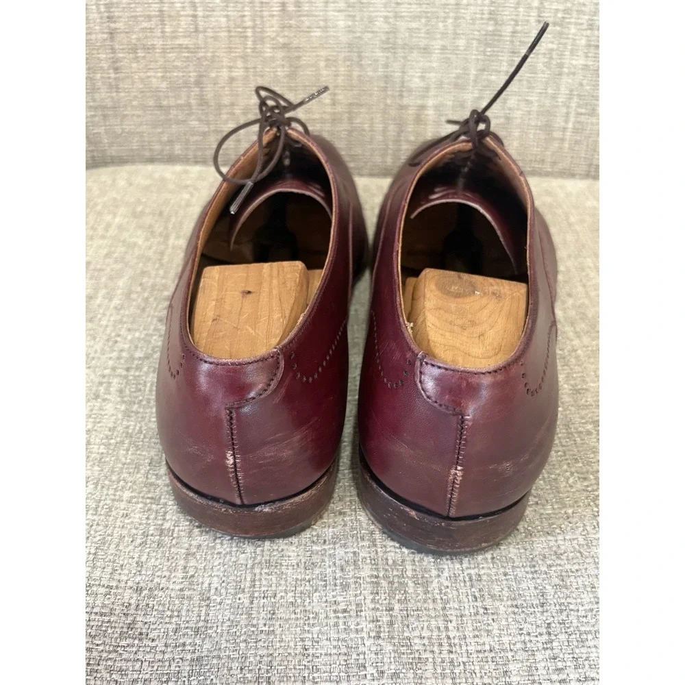 Crockett & Jones Weymouth Burgundy Leather Medallion‎ Toe Oxford Shoes Mens 10 E